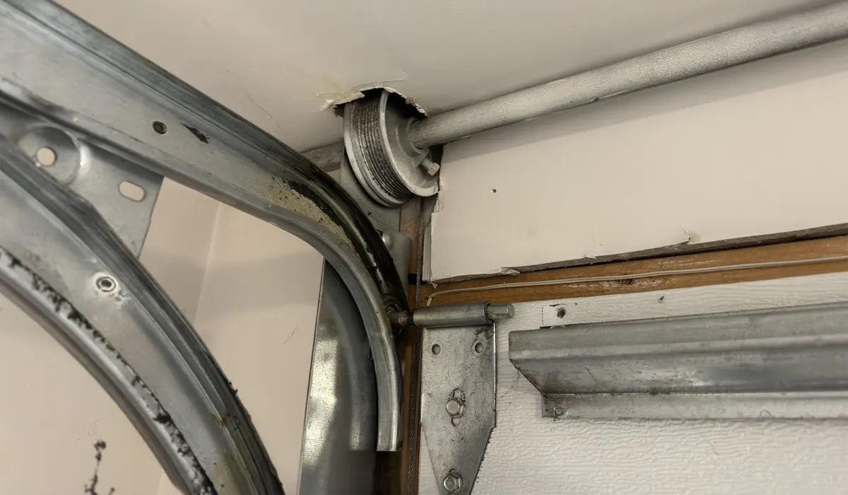 Repairing an misaligned or off track garage door